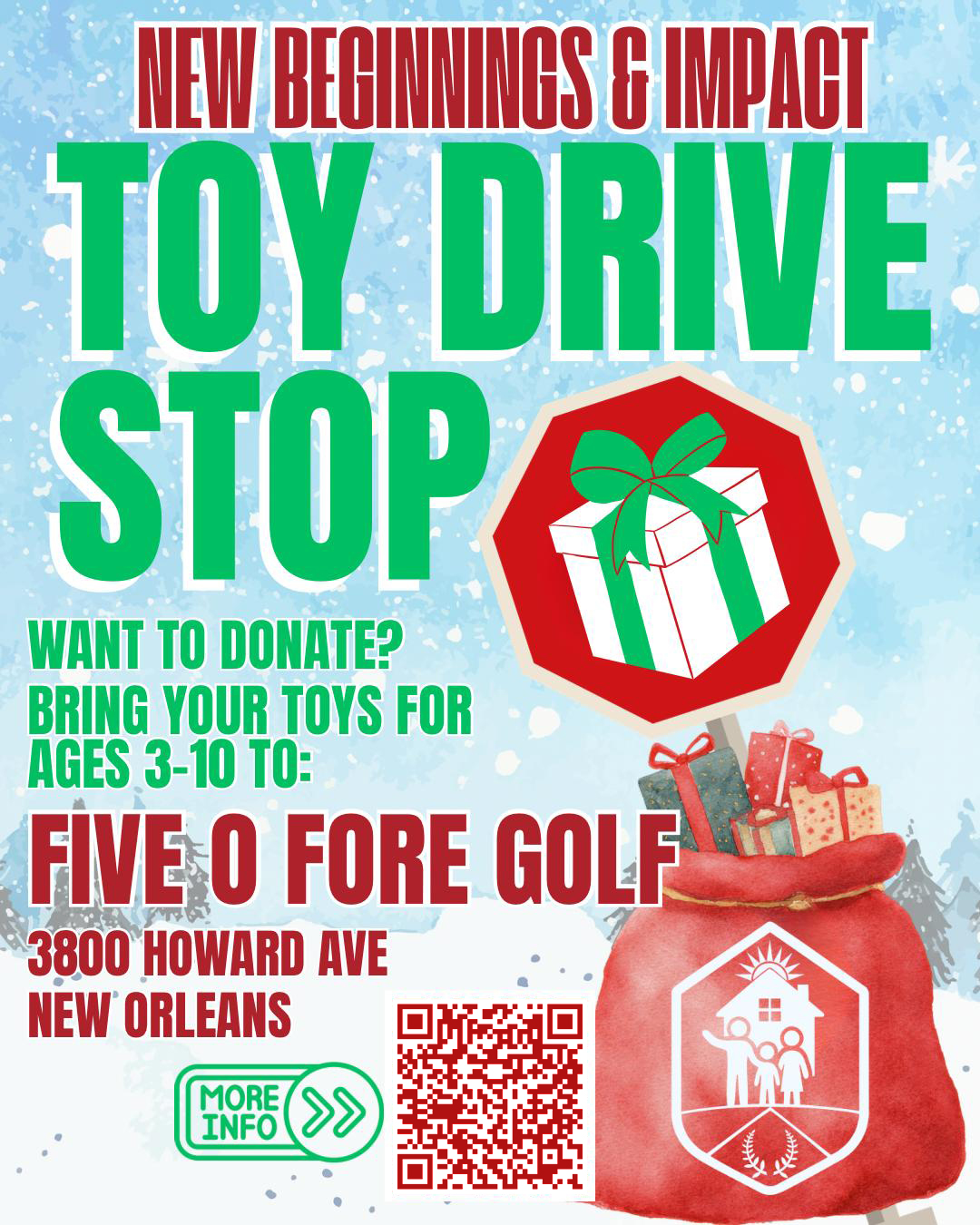 Five O Fore Golf Toy Drive Stop