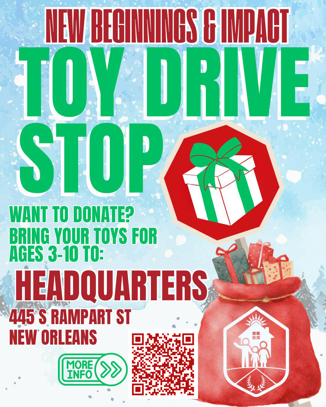 Headquarters Toy Drive Stop